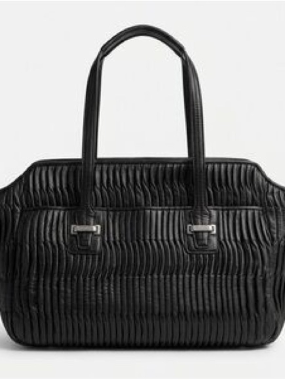 Authentic Coach Taylor Alexis Gathered Leather Carryall – Black | Style F25252